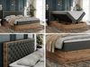Boxspringbett mit Multipocket-Matratze und Zwei Bettkästen, Doppelbett mit Stauraum - ALBERO 3 - 200 x 200 cm - Grau Kunstleder - H3 Bild 2