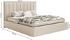 Selsey 'Togents' Polsterbett 140x200 mit Veloursbezug, Bettkasten und LED, Creme Bild 5