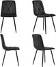 Esszimmerstuhl 4er-Set, 45x40x86 cm, schwarzer Samt, Metallgestell Bild 3