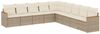 vidaXL 9-tlg. Garten-Sofagarnitur mit Kissen Beige Poly Rattan 3226058 Bild 2