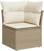 vidaXL 9-tlg. Garten-Sofagarnitur mit Kissen Beige Poly Rattan 3226058 Bild 4