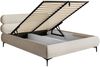 Selsey 'Roule Cord' Polsterbett 160x200 mit Bettkasten, Cordstoff und schwarzen Füßen, Hellbeige Bild 4