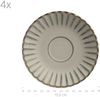 Geschirr Set für 4 Personen im modernen Vintage Look, 12-teiliges Frühstücksgeschirr Service aus Keramik in Beige mit schwarzen Akzenten Bild 3