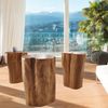Beistelltisch Hocker HEAVY STOOL Teak Handmade Naturform massiv eckig Bild 2