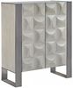 KAWOLA Highboard MARGO 2 Türen Ulme furniert grau Fuß Edelstahl gebürstet 120 x 40 x 100 cm Bild 3