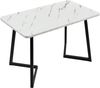 Merax 117x68cm Esstisch (1-St, nur Tisch), Küchentisch mit Metallbeinen Marmortisch Schreibtisch, Schwarz | weiße Marmoroptik Bild 5