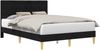vidaXL Bettrahmen mit Kopfteil Schwarz 120 x 190 cm Stoff 42027781 Bild 2