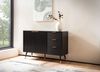FINEBUY Sideboard FB104108 (120 cm Anrichte, Schwarz Stauraum Schublade), Kommode Türen Modern, Hoher Kommodenschrank Bild 2