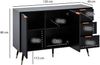 FINEBUY Sideboard FB104108 (120 cm Anrichte, Schwarz Stauraum Schublade), Kommode Türen Modern, Hoher Kommodenschrank Bild 3