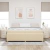 vidaXL Bettrahmen mit Matratze Creme 200 x 200 cm Stoff 3398436 Bild 3