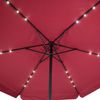 Kingsleeve Sonnenschirm LED Beleuchtung UV Schutz 80+ Schhutzhülle Solar Kurbel 330cm wasserabweisend rot Bild 4