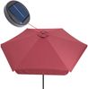 Kingsleeve Sonnenschirm LED Beleuchtung UV Schutz 80+ Schhutzhülle Solar Kurbel 330cm wasserabweisend rot Bild 5