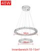 FIVMEN LED Deckenleuchte Pendelleuchten 48W/72W/96W Hängelampe Kronleuchter Dimmbar, LED fest integriert, Kristall Hängeleuchte 2 Ringe/3 Ringe Bild 2
