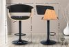 2er Set Barhocker BAKOT - Stoff Natura/schwarz 60x51x90 cm | Barstuhl Höhenverstellbar Mit Lehne Drehbar Tresenhocker Tresenstuhl Kneipenhocker Bild 2
