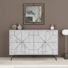 Dmora Kommode Brunale, Wohnzimmerbuffet, Wohnzimmer-Sideboard, Moderne Küchen-Speisekammer, 123x35h62 cm, Weißer Marmor Bild 5