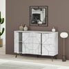 Dmora Kommode Brunale, Wohnzimmerbuffet, Wohnzimmer-Sideboard, Moderne Küchen-Speisekammer, 123x35h62 cm, Weißer Marmor Bild 4