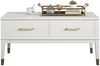 Couchtisch >Bendik< 2 Schubladen, Weiß, MDF/Kautschukholz/Metall - 106x51x52cm (BxHxT) Bild 1