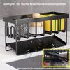 FOUORTUNATE-BEE Küchenorganizer-Set Spülbecken Organizer Kitchen Schwammhalter, (Spüle organizer mit Spültuchhalter und Aufbewahrungsbox, Sink Organizer mit Automatisch Abflusspfanne) Bild 4