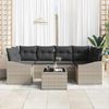 vidaXL Sofa Set mit Kissen mit Kissen 7 pcs Hellgrau Poly-Rattan 3346622 Bild 3