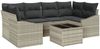 vidaXL Sofa Set mit Kissen mit Kissen 7 pcs Hellgrau Poly-Rattan 3346622 Bild 2