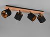 Deckenstrahler TOMMY 4-flammig Holz, Stoffschirme Schwarz Gold, Breite 70cm Bild 5