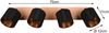 Deckenstrahler TOMMY 4-flammig Holz, Stoffschirme Schwarz Gold, Breite 70cm Bild 4