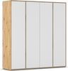 rauch Kleiderschrank Nabila, Drehtürenschrank, Garderobenschrank, 4-türig, mit 1 Kleiderstange und 5 Einlegeböden, Farbe Weiß/Eiche Artisan, Holz, mit Push-to-Open Funktion, 187x194x53cm Bild 3