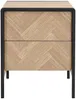 Vente-unique - TUMACO Bedside table Holz, Platte SchwarzBeige - B 40 cm x H 50 cm x L 40 cm Bild 3