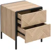 Vente-unique - TUMACO Bedside table Holz, Platte SchwarzBeige - B 40 cm x H 50 cm x L 40 cm Bild 4