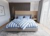 Mako Satin Bettwäsche Blocksteifen hellblau 140x200 + 70x90 Bild 1