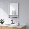 AQUABATOS Spiegel Wandspiegel LED Badspiegel mit Beleuchtung Rechteckspiegel mit Ablage, 50x70 cm & 60x80 cm Badezimmerspiegel 3 Lichtfarben dimmbar Digitaluhr Bild 2