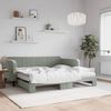 vidaXL Tagesbett Ausziehbar mit Matratzen Hellgrau 90x190 cm Samt 3197100 Bild 1