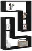 2 Stk. Wandregale, Hängeregale mit Regal Schwarz Eichen-Optik 50 x 15 x 85 cm de6788 Bild 3