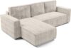 AX LIVING Ecksofa L Form Aydin Cord Schlafsofa Creme Schlaffunktion Bild 3