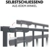 Hauck Treppenschutzgitter Türschutzgitter Clear Step Autoclose 2, für Breiten 75 - 80 cm, Ultra Flache Schwelle, Automatischer Schließmechanismus, ohne Bohren, Einhändiges Öffnen, Metall, Dunkelgrau Bild 4
