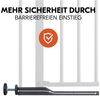 Hauck Treppenschutzgitter Türschutzgitter Clear Step Autoclose 2, für Breiten 75 - 80 cm, Ultra Flache Schwelle, Automatischer Schließmechanismus, ohne Bohren, Einhändiges Öffnen, Metall, Dunkelgrau Bild 3