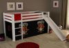 Kinderbett mit Rutsche Karolina Massivholz Weiß Textilset Pirate Bild 2
