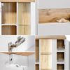Badezimmer Set mit Doppel-Becken inkl. LED-Spiegel BERMUDA-56 in Weiß-Hochglanz B/H/T: 185/200/45cm Bild 3