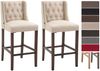 CLP 2er Set Barhocker Cassandra Stoff mit gestepptem Bezug,creme antik-dunkel Bild 2