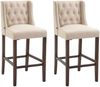 CLP 2er Set Barhocker Cassandra Stoff mit gestepptem Bezug,creme antik-dunkel Bild 3