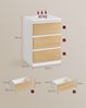 VASAGLE Nachttisch mit Steckdosenleiste, 2er Set, Beistelltisch, 3 Schubladen, 2 AC-Steckdosen, 2 USB-A-Anschlüsse, Wohnzimmer, Schlafzimmer, Arbeitszimmer, modern, wolkenweiß-mandelgelb LETDE831Y01 Bild 5