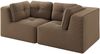 Modulares 2-Sitzer-Sofa, Cord, rahmenlos, mit 74 cm tiefer Sitzfläche & 32D-Schaum, 208 x 104 x 69 cm, Braun Bild 2