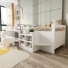 Multifunktionsbett 90×200 cm mit Schreibtisch, Stauschrank, USB-Anschlüssen, Kinder Hochbett mit Stauraum und Arbeitsbereich Bild 2