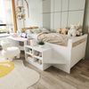 Multifunktionsbett 90×200 cm mit Schreibtisch, Stauschrank, USB-Anschlüssen, Kinder Hochbett mit Stauraum und Arbeitsbereich Bild 3