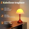 ZMH Nachttischlampe LED Kabellos Akku Touch Dimmbar USB Rot Hut Innenbeleuchtung Nachtlicht Für Wohnzimmer Schlafzimmer Esstisch Bild 2