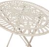 Moritz Bistro Set Tisch oval + 2 Stühle weiß antik 3-teilig Sitzgruppe Balkonmöbel Gartendeko Set Bistrotisch Bistrostühle aus Gusseisen Bild 5