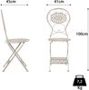 Moritz Bistro Set Tisch oval + 2 Stühle weiß antik 3-teilig Sitzgruppe Balkonmöbel Gartendeko Set Bistrotisch Bistrostühle aus Gusseisen Bild 3