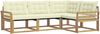 vidaXL Outdoor-Sofagarnitur mit Kissen 4 pcs Weiß und Creme 3388636 Bild 2
