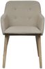 vidaXL Esszimmerstühle 2 Stk. Beige Stoff und Massivholz Eiche [241155] Bild 3
