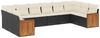vidaXL 10-tlg. Garten-Sofagarnitur mit Kissen Schwarz Poly Rattan 3260404 Bild 2